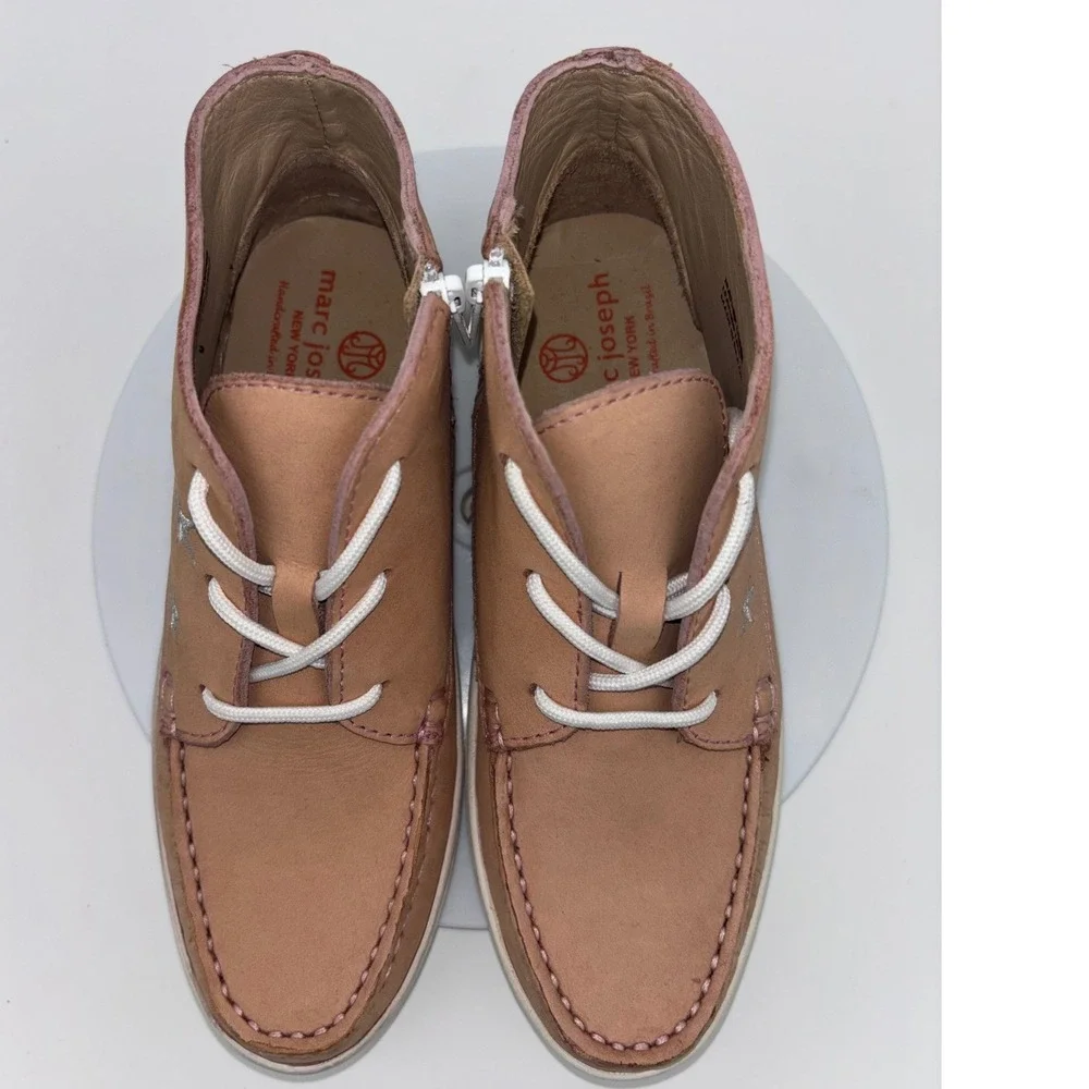 MARC JOSEPH NEW YORK Leather‎ Chukka Boot Ankle Pink Girl Kids Star Unisex 2 NEW